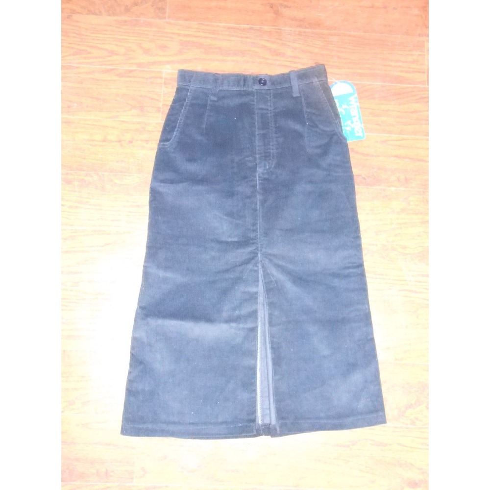 70's Authentic Vintage Wrangler Navy Blue Cord Corduroy Womens Skirt sz 9 or 26"